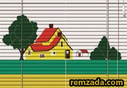 rèm sáo ngang hình gấu xám