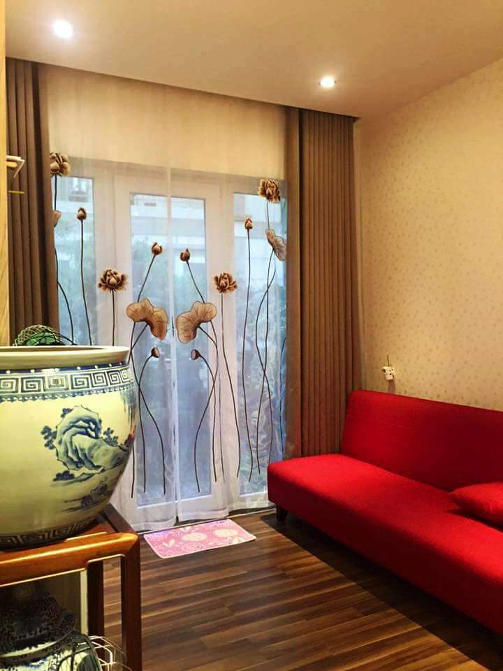 Rèm vải 2 lớp voan thêu