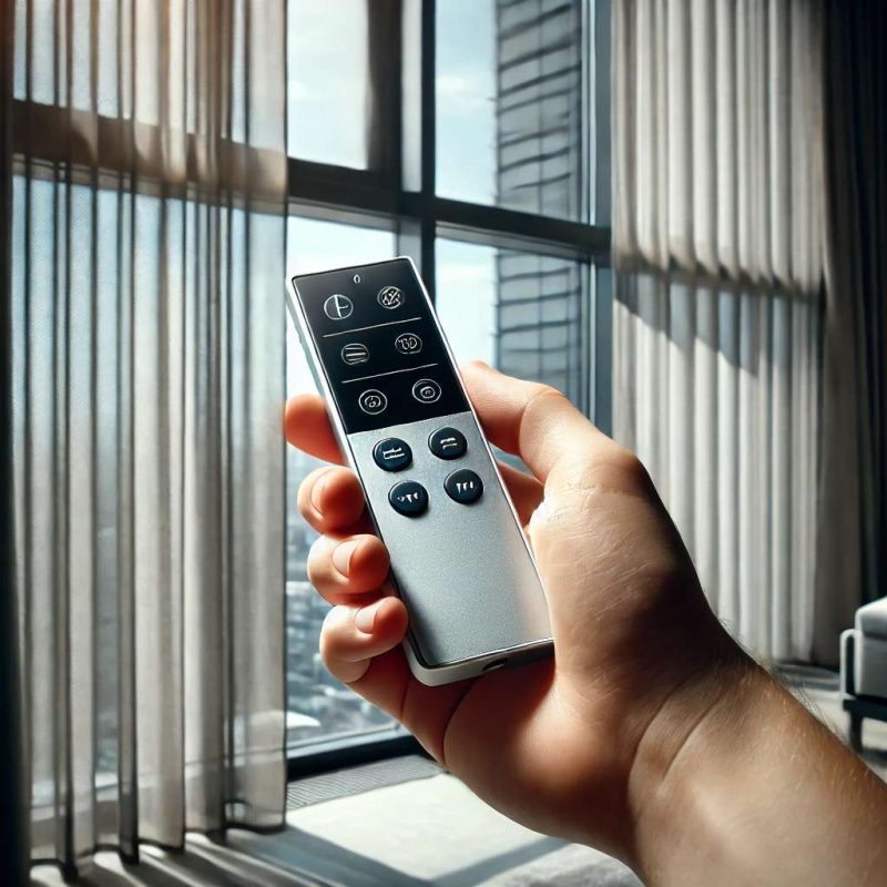 rèm vải 2 lớp tự động với điều khiển