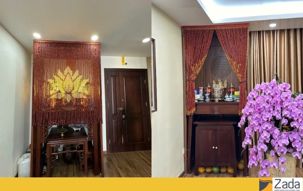 Rèm Hạt Gỗ Bồ Đề Che Bàn Thờ, Phòng Thờ 