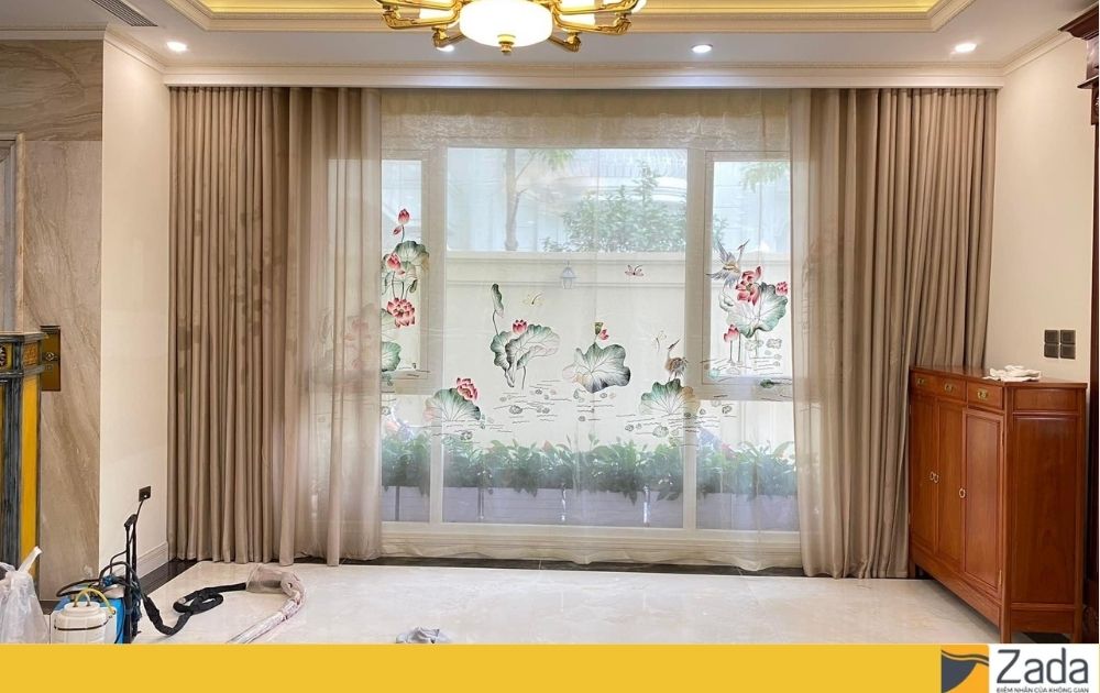 Rèm Voan Thêu Hoa Sen – Ý Nghĩa Phong Thủy May Mắn
