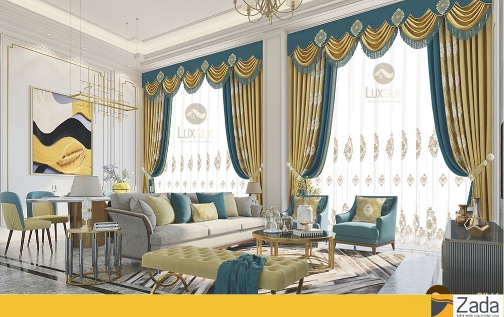 Rèm cửa cổ điển cho biệt thự, lâu đài