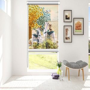 Rèm cuốn tranh 3D nai nghệ thuật