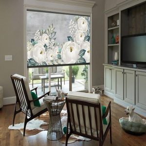 Rèm cuốn tranh 3D hoa cánh trắng